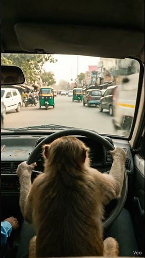 Monkey Driving Like a Boss in India 😱🐒🚗 | Tempo & Cars Side Kar Diye | 3D Animation#monkey #shorts