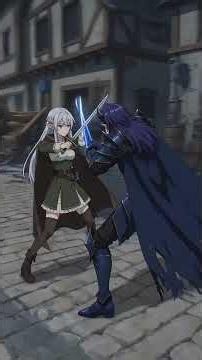 フェリアと魔族ヴェリオンの戦い #エルフ #Aiアニメ #美少女 ＃銀髪 #魔法 ＃魔族 #aiart #オリジナルキャラクター #異世界