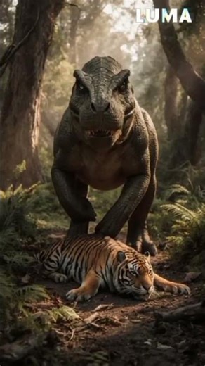 "Tiger vs T-Rex – Epic Prehistoric Fight! 🐅🦖"
