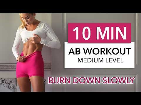 10 MIN BURN DOWN SLOWLY - Ab Workout, Medium-Beginner I with pelvic floor + deep core activation