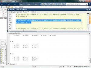 Special Matrix Functions in Matlab
