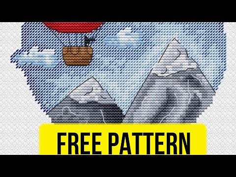 🏔 Mountains - Free Cross Stitch Designs Nature Download PDF. Embroidery patterns