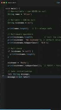 Lesson 21: Null Safety — Preventing Crashes! | DART Tutorial #shorts