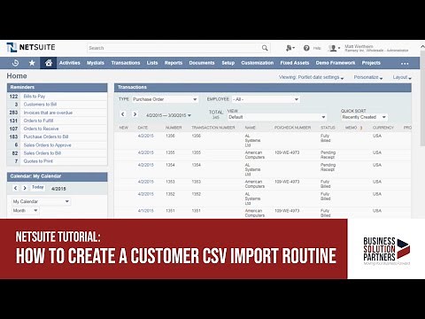 NetSuite Tutorial: How To Create A Customer CSV Import Routine
