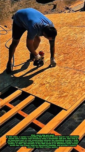 OSB Roof Sheathing Installation with Pneumatic Nailer | Fast Roofing Construction.