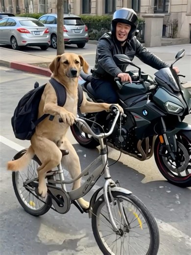 Dog’s Bicycle Vs. BMW S1000rr Racing Challenge! #Dog #racing #Bigbike #Bmws1000rr #Dogriding