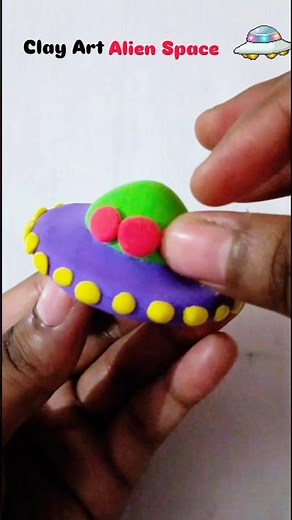 DIY Clay alien space 👽🛸!! #shorts