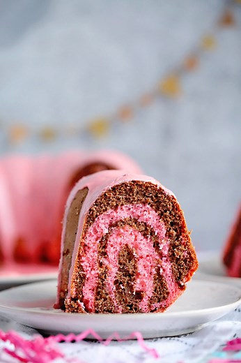 Marbled Strawberry Bundt Cake