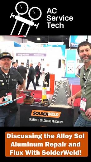 During the AHR Expo, I had the privilege to cover the Alloy Sol Aluminum Repair/Joining Rods and Flux from SolderWeld with Lance! These tools are designed to efficiently seal and repair holes on Aluminum coils & AC Lines! Learn more by heading to Solderweld.com! . #hvacclass #hvacquality #hvacproblems #hvactools #hvacschool #hvaccourse #acservicetech #hvacmaintenance #hvactraining #solder #weld #hvaclife #hvac #tiktoktaughtme
