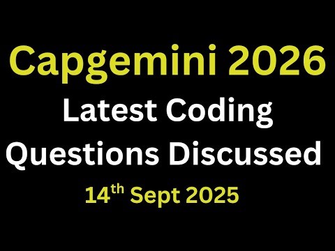 Capgemini Coding Question And Answer 2026 Batch | Capgemini Previous Year Coding Questions Discussed