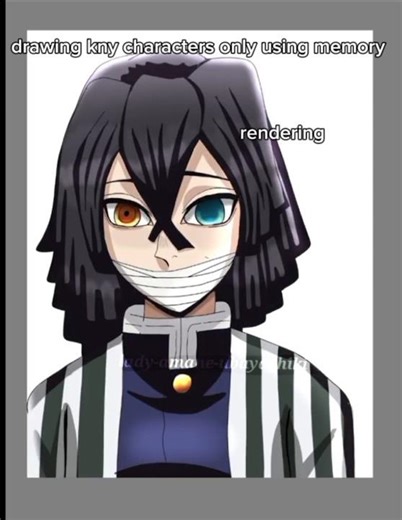 drawing kny characters only using memory 🫣 #demonslayer #fypシ゚viral #drawing #dontflop