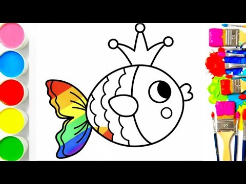 How to draw cute fish | step by step