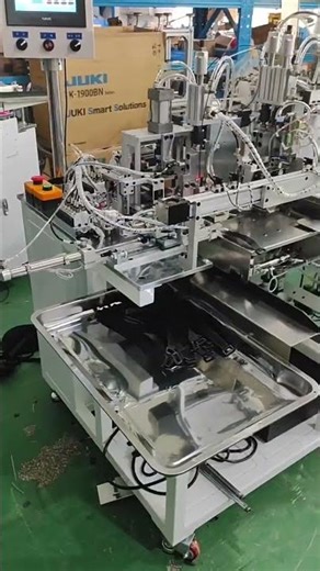 Velcro tape buckle inserting machine #machine