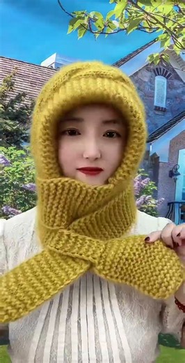 Knitted Hood Scarf