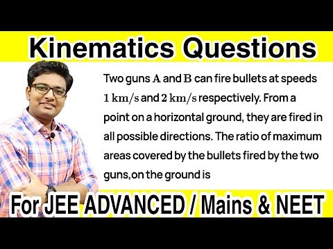 Two guns A and B can fire bullets at speeds 1 km/s and 2 km/s respectively. From a | JEE Question