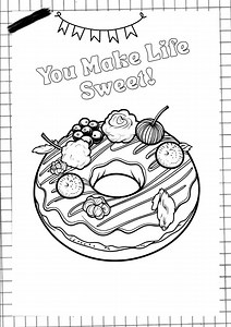 Donut Coloring Pages Printable | Birthday Party Activity Sheets | Digital Coloring Book PDF Download - Etsy Canada