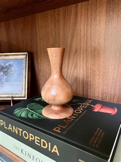 Vintage Hand-turned Wooden Bud Vase - Etsy