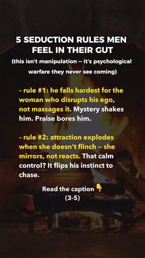 – rule #3: curiosity bonds deeper than chemistry. Reveal too much too soon, and he stops wondering. Wonder is the glue. – rule #4: men don’t attach through words — they attach through effort. If it costs him nothing, it means nothing. – rule #5: pulling away at the emotional peak leaves a permanent mark. Absence doesn’t just build desire — it burns it in. ⚡️ Ready to activate the kind of feminine energy that turns heads, shifts rooms, and makes men level up? This isn’t a gimmick. It’s a 12-step 