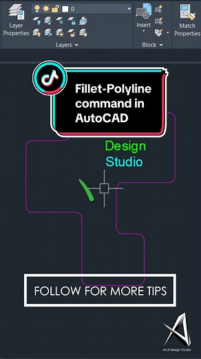 Fillet-Polyline command in AutoCAD #arcxcambodia #autocad #autocad2d #autocadtutorial #architecture #civilengineering #interiordesign #electricalengineering #architecturestudent #tipsandtricks #shorts #basic #fillet #polyline #fyp #fypシ #fypシ゚viral
