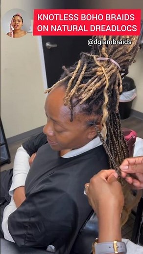 Knotless Boho Braids on Natural Dreadlocks - Locs braidstyle