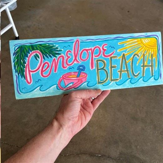 Personalized Hand Painted Beach Sign – Custom Summer Vacation Home Decor - Etsy