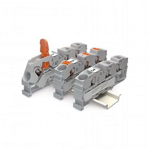 WAGO Rail-Mount Terminal Blocks with Levers, Push-Buttons or