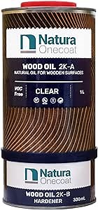Wood Stain Oil - 700 ft² - 1.3 L, Clear – Wood Finish for Interior Furniture & Floor - Linseed Wood Oil - Fast-Drying - Environmentally Friendly-Extra Durable Hard Wax Oil-VOC-Free