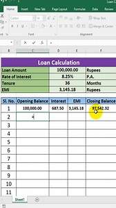 1.3M views · 3.3K reactions | Loan Calculation in Excel #exceltips #exceltutorial #loancalculator #Excel #excellence #accounting #viraltrend #tranding #excelhacks @highlight | Mintu Karmakar | Facebook