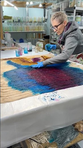 The exact moment this warp came to life in color #dyeing #textiles #craftsmanship