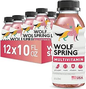 Wolf Spring Liquid Dog Multivitamin (12 Bottles) - Natural Dog Health Supplement for Dog Joint Health, Skin, & Digestion - Dog Vitamins Multivitamin & Dog Immune Supplement - Add Directly to Food!