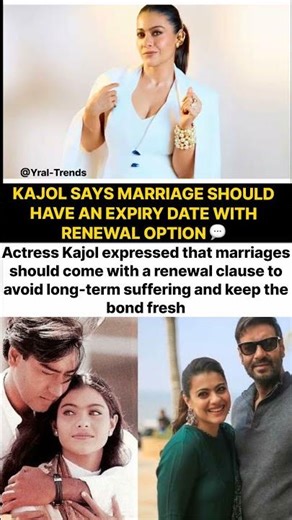 Kajol Wants Marriage To Have Expiry Date With Ajay Devgan To Avoid Suffering#ajaydevgan#news