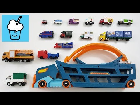Truck collection reviews with hotwheel tomica transformers