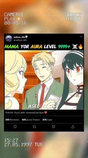 Mama Yor Aura Level 9999+ ☠️🔥#anime #shorts #animeedit