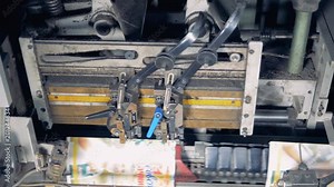 Typographic machine is binding booklets in high speed