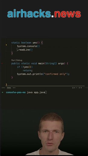 A Yes/No Blocking "Dialog" in the Console #java #shorts #coding #airhacks