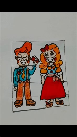 Miss Delight &Mr Delight Human Version Transformation paper stick art challenge #shortsfeed #art
