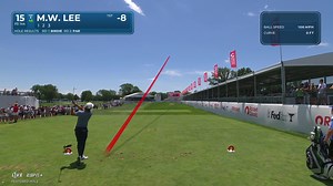 Min Woo Lee throws a dart off the tee to set up birdie at Rocket Classic