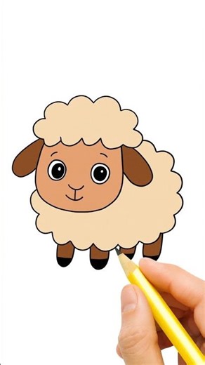 How To Draw A Cute Sheep #howtodraw #kiddosimpleart #kidsdrawing #artshorts