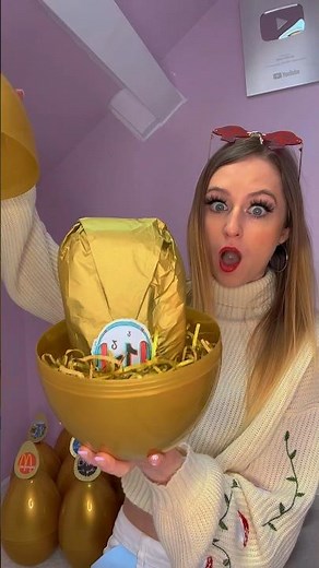 [ASMR] Giant GOLDEN Mystery Eggs - EGG 1!!😱💜 (BTS!) #Shorts