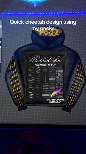 Procreate cheetah design for beginners using my new pack. My brushes and mockups 👇🏽 Restlesscoffin.com #fyp #procreatebrushes #procreate #digitalbrushes #graphicdesigner