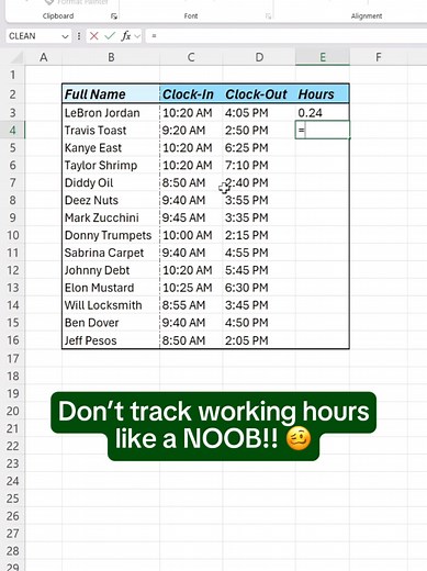Track Working Hours Effectively in Excel