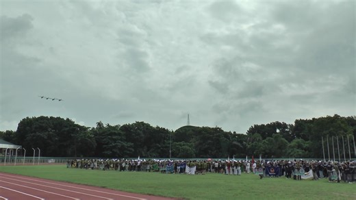 PAF T-41 aircraft perform a flyby over Cavite State University during the Opening Ceremony of ROTC Games 2024 | Philippine Air Force