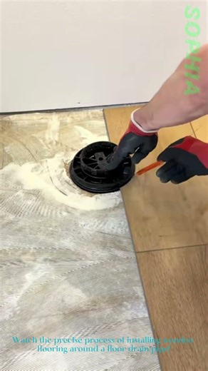 Perfect Floor Installation Around a Drain Pipe!
