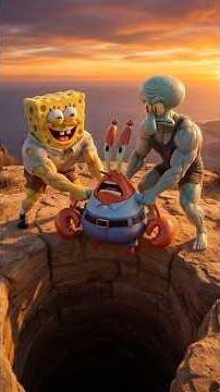 SpongeBob SquarePants and Brother Octopus joined hands to frame the crab boss.#spongebob #patrick