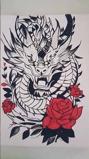 chinese ancient dragon drawing 🐉#art #drawing #sketch #dragon #blackandwhitedrawing