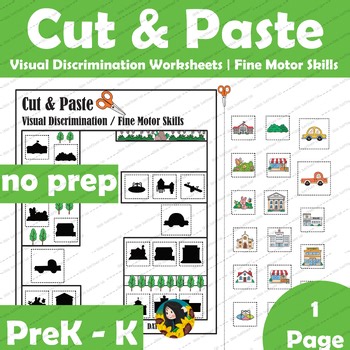 Cut & Paste Worksheets for PreK & Kindergarten | Visual Discrimination Skills