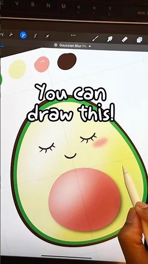 How to draw a cute Avocado | Easy Tutorial #procreatetutorial #cutedrawingideas
