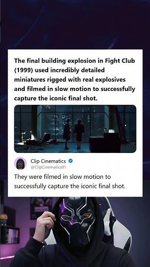 Fight Club 1999 Final Building Explosion Used Miniatures Rigged with Real Explosives