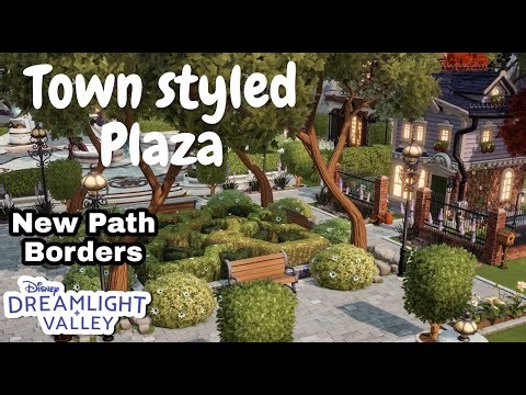 NEW PATH BORDERS!!//TURNING MY PLAZA INTO A TOWN//DISNEY DREAMLIGHT VALLEY//SPEED BUILD//PART ONE