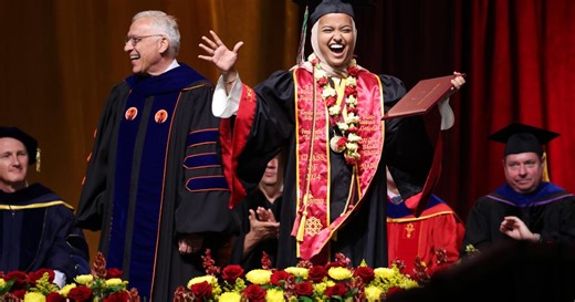 Asna Tabassum’s name is called during USC graduation ceremony